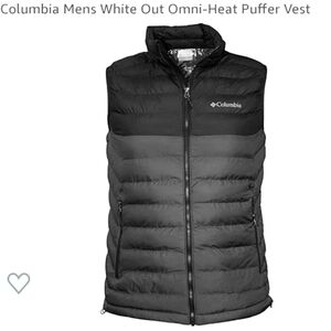 Columbia Puffer Vest Omni Heat Insulated Lightweight White Out sz S